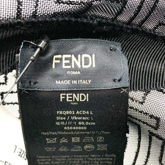FENDI FF Zucca pattern mesh Bucket hat Nylon Black - Picture 11 of 11